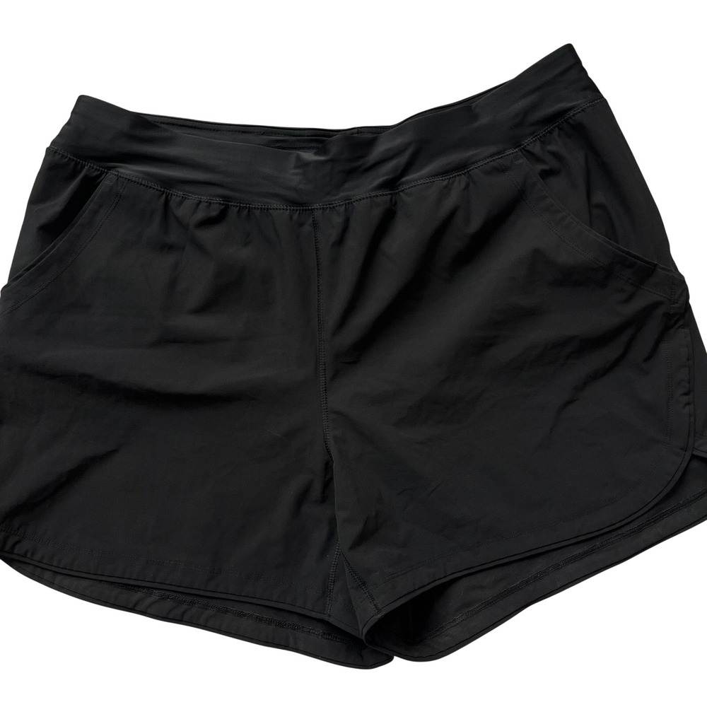 Lands' End Womens Black‎ Active Board Shorts Size 20W Pockets Liner 4.5 Inseam